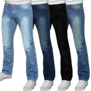Mens Basic Regular Fit Stretch Jeans Straight Leg Work Denim Big Tall All Waist