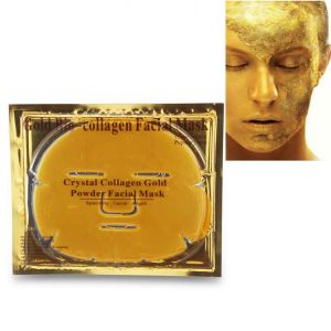 10Pcs/Lot Skin Care Facial Mask Gold Collagen Black Mask Gold Crystal Collagen Powder Moisturizing Firming Oil-Control Face Mask